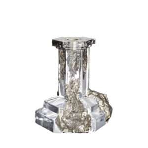 Kosta Boda Rocky Baroque candleholder glassy gaze large size