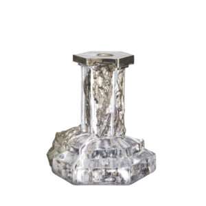 Kosta Boda Rocky Baroque candleholder glassy gaze large size